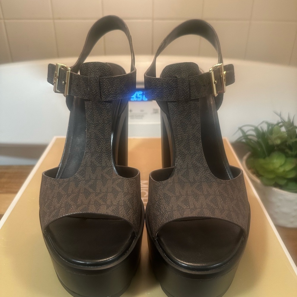 Michael Kors Dark Brown Platform Heels